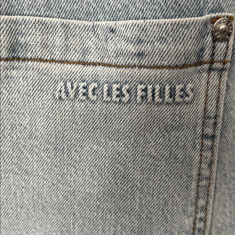Avec Les Filles Light Wash Wide Leg Carpenter Jeans BNWT - Picture 3 of 4